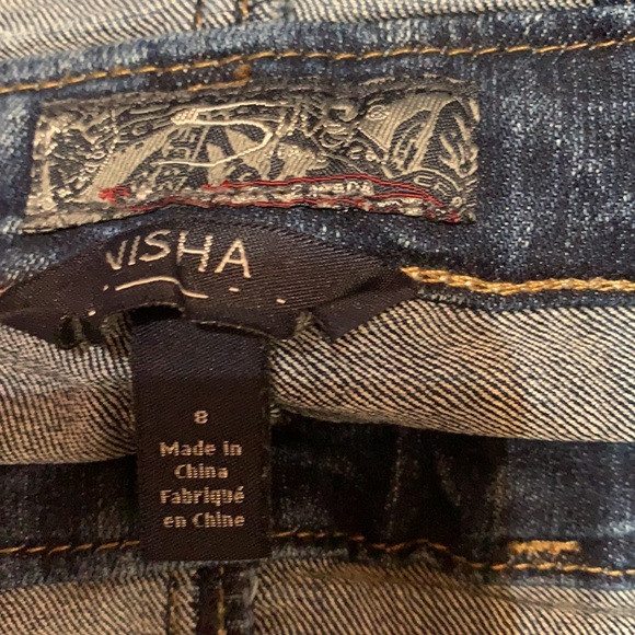 Girls Silver Jean short overalls size8 - Picture 4 of 4